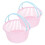 2pcs Mini Shopping Basket Bright Pink Mini Decorative Plastic Basket for Easter Craft Display 1