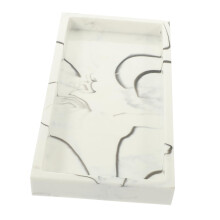 Marble Bathroom Tray Vanity Organizer for Cosmetics Jewelry, Easy Clean Decorative Accent for Home Hotel