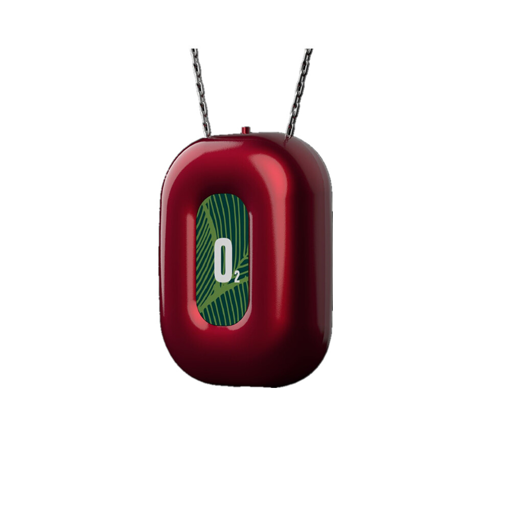 Personal Wearable Air Purifier Necklace Portable Air Freshner Ionizer Negative Ion Generator For Travel Red 6032985051474