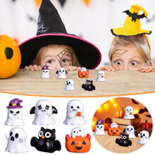 Halloween mini garden figurines resin pumpkin ghost witch