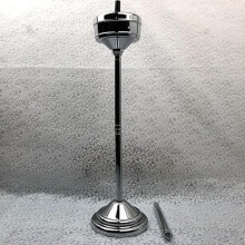 Outdoor Standing Ashtray with Lid, Adjustable Height Stainless Steel Floor Cigarette Butt Receptacle