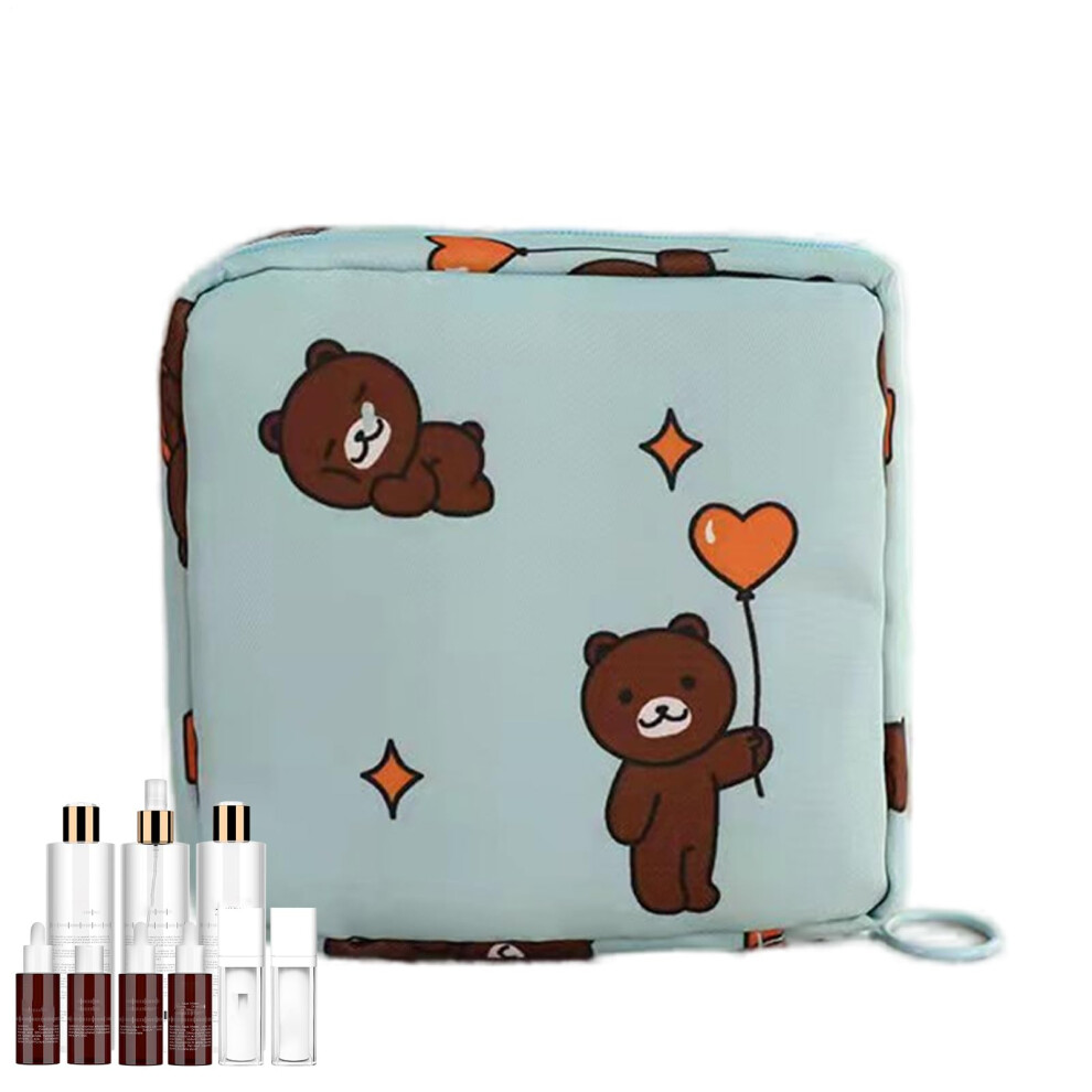 Waterproof Period Bag for Women Travel, Compact Sanitary Pad Organizer with Durable Zipper and Discreet Oxford Design