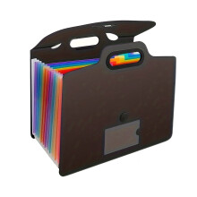 Expanded A4 File Folders, Letter Paper Pocket Accordions-Black