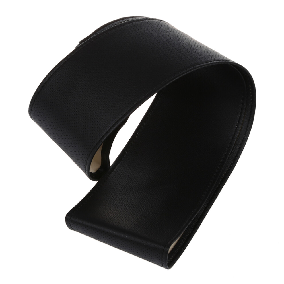 Diy Car Steering Wheel Cover Genuine Leather Hand Sewing With Needle And Thread (Black) Black 6032043549349