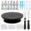 76-Piece Cake Decorating Tool Kit -Non-Slip Turntable for Beginners DIY Cream Cookies Cake Making Bake Tools Black 1