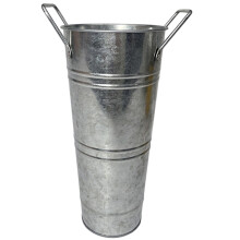 Galvanized Flower Bucket with Handle Farmhouse-primary color
