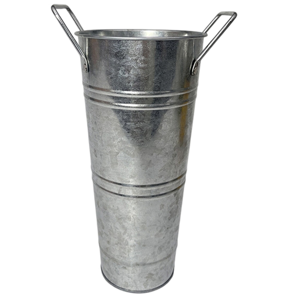 Galvanized Flower Bucket with Handle Farmhouse-primary color