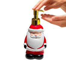 Christmas Soap Dispenser Santa Claus Design with GoldPlated Pump, Durable Ceramic Bottle for Bathroom and Kitchen