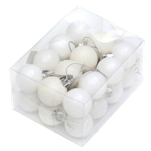 Christmas Balls Silver Shatterproof 24PCS