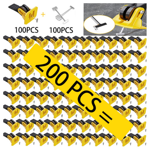 200PCS Tile Leveling System Construction Tool Parts for Tile Laying and Leveling Manual Tile Leveling Tools Set 1