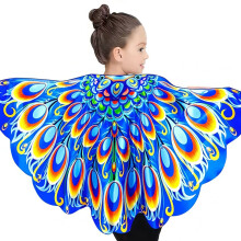 Einfach zu tragender Kinder-Umhang mit Feder-Design,-Blau
