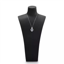 Black Faux Leather Necklace Display Stand Jewelry Bust Mannequin for Showcase and Retail