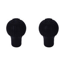 2X Car Vehicle Round Black Silicone Nonslip Lever Gear Shift Knob Cover