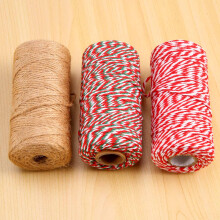 3 Rolls 100M Christmas Baker Twine Cotton Gift Wrapping Twine Arts Crafts Twine for Holiday Gift Wrap Xmas DIY Supplies