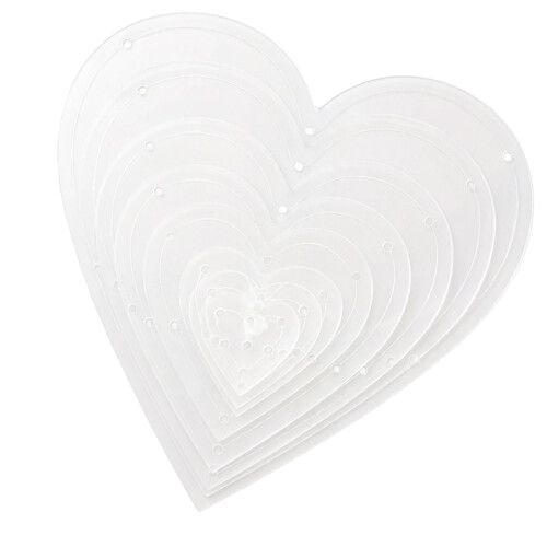 8Pcs Heart Shape Acrylic Sewing Templates With Alignment Grids