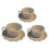 3 Size Miniature Coffee Cup and Plate Set For-light tea brown 1