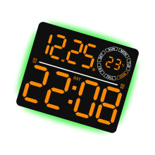 LED Digital Wall Clock with Remote Control-Black shell oran