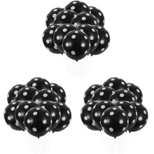 300Pcs Black Dot Latex Balloons for Festival Wedding Birthday Parties