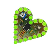 Breathing Effect Heart Light Kit-White hair green lig
