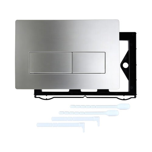 Plastic Flush Button Panel Modern Style Corrosion-Silver