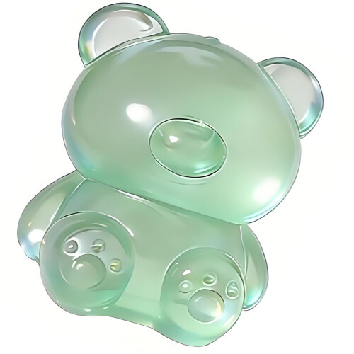 Clear Squeeze Toy Moldable Sensory Game Bear Shape-Light Green