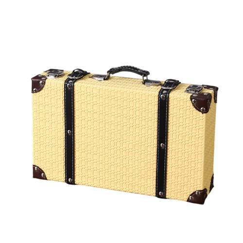 Multipurpose Decorative Leather Storage Box for-S Lemon Yellow