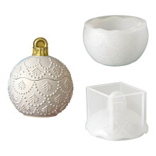 Moules en Silicone en forme de boule de noël, pour bougies-5792