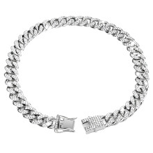 Elegant Rhinestones Dog Necklace Cuban Collar for-Silver 55