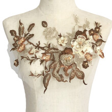 Embroidered Sequins Flower Sewing Patches for Creative-coffee