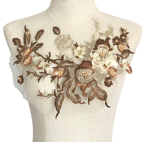 Embroidered Sequins Flower Sewing Patches for Creative-coffee