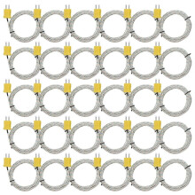 30Pcs 3Meters K Type -Connector Thermocouple Temperature Probe Sensor Temperature Sensing for TM902C/ TES1310
