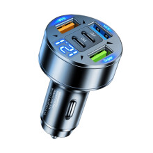 Car Chargers 5 Ports Input 12 24V Output 5V 3.1A ABS Aluminum