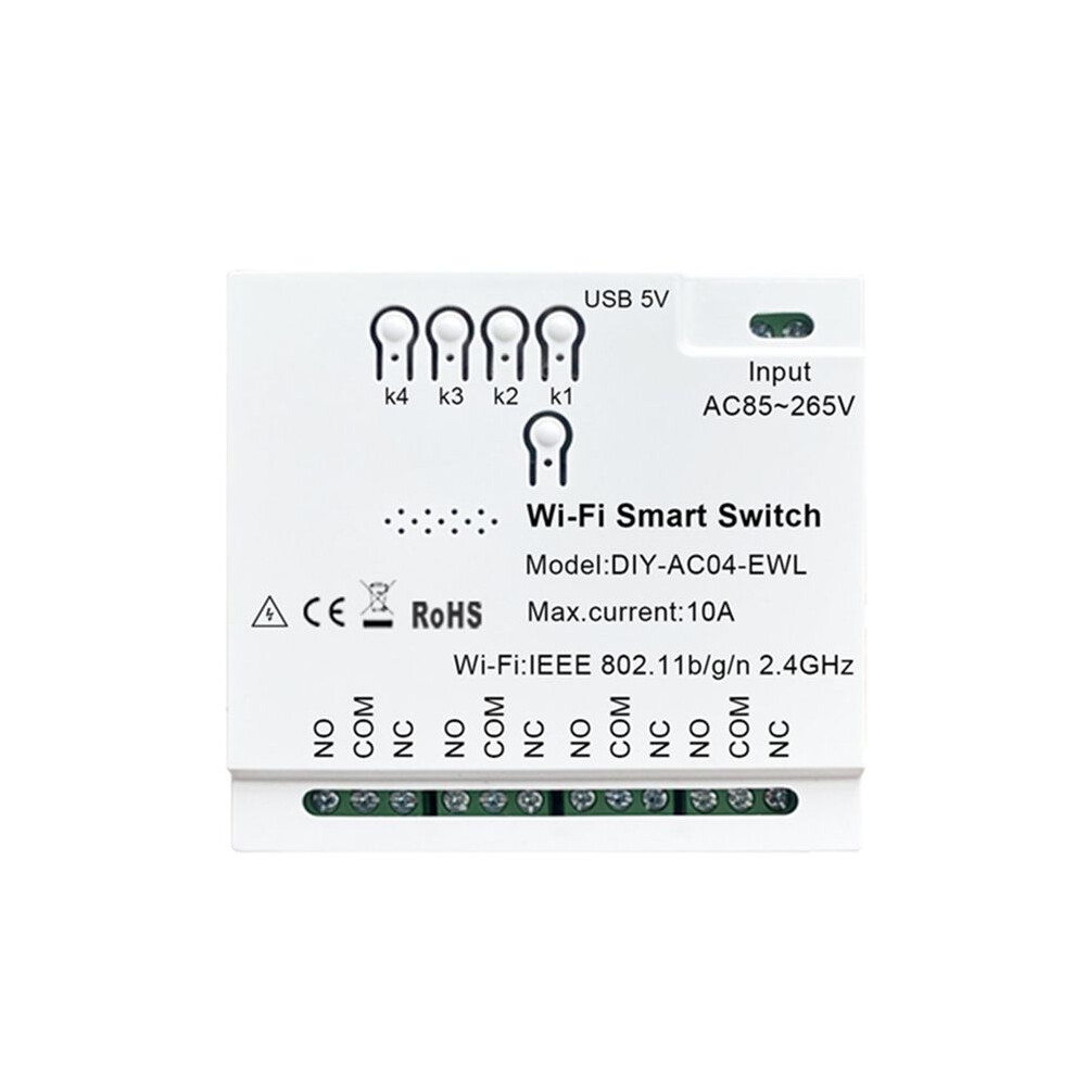 4Ch Ewelink Wifi 85-265V Usb 5V 2.4G Wifi Smartlife Home Automation Module For Iftt Alexa Home 6032048553013