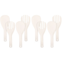 8Pcs Compact White Rice Paddle Serving Spoon Kitchen Tableware