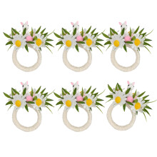 Easter Rabbit Wooden Napkin Rings for Festival Dinning-6 6839