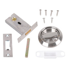 Concealed Handle Round Lock Double Sided Stainless Steel Pull