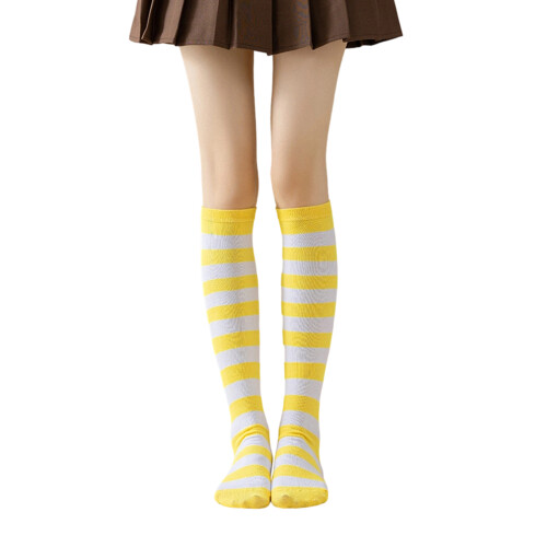 Breathable Stripes Over The Knee Socks Cotton Blend-Section 5