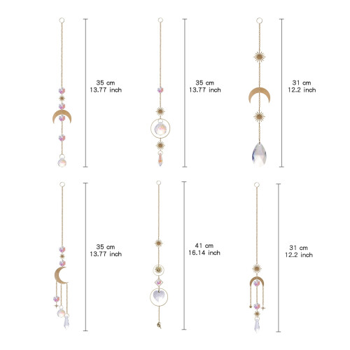 Metallic Star Moon Sun Wind Chime Home Decor 1 Piece 2