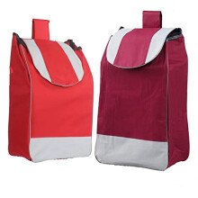 Large Capacity Waterproof Shopping Cart Bag with Side Pockets, Easy Replacement Red Storage Bag