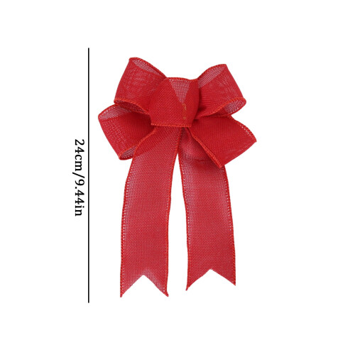 Christmas Bows Burlap Red 6PCS 2
