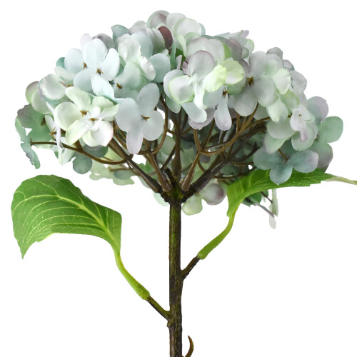 Artificial Hydrangea Stem 13" x 6" Blue Green 1