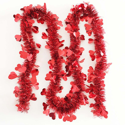 Heart-Shaped Metallic Streamer Red 2m 1