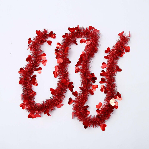 Heart-Shaped Metallic Streamer Red 2m 2