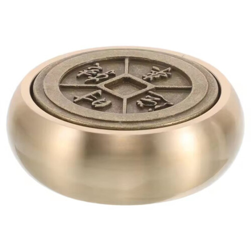 Solid Brass Paperweight for Office Desk - Decorative Rounded  Tool Dark Brown