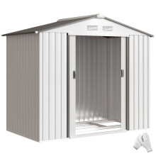Caseta de Jardín Gris 213 x 130 x 185 cm