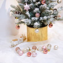 Pink Christmas Ball Ornaments 33pcs