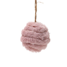 Purple Pink Beige Velvet Christmas Ornament 6.5 cm