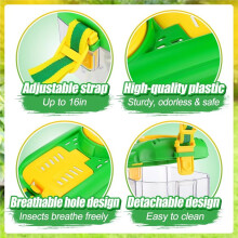 2Sets Bug Catcher for Kids,Kids Bug Catching Kit with Collector Butterfly Net Tweezer, Bugs for Age 3 4 5 6