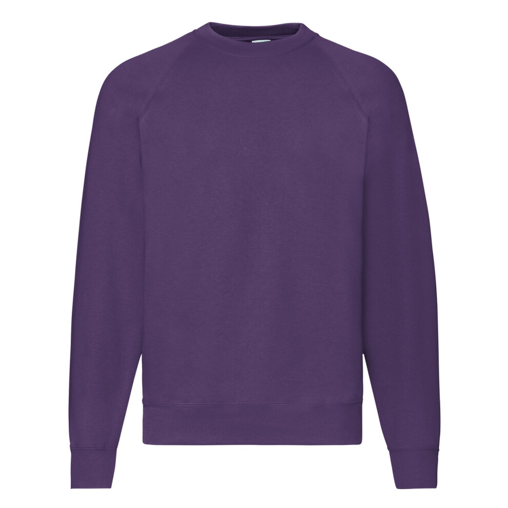 Fruit Of The Loom (S, Purple) Mens Classic Raglan Sweatshirt