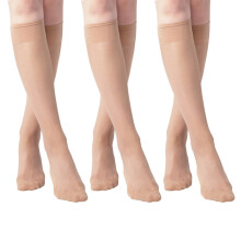 Knee Highs Stockings Antis Slip Cotton Soles-light skin tone